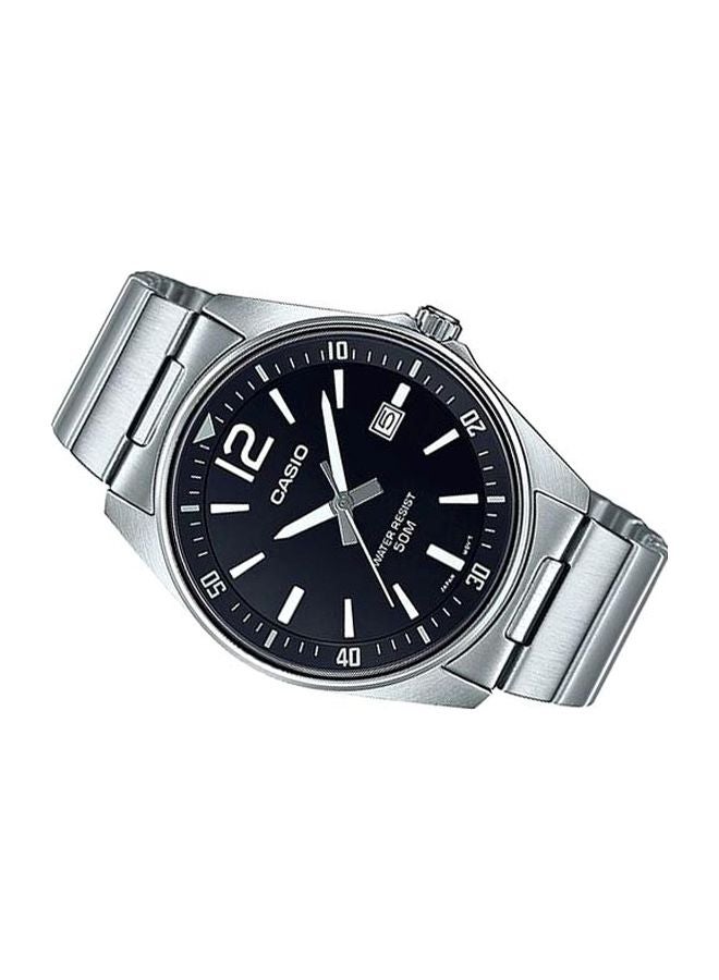 كاسيو ساعة أنالوج كاجوال من الفولاذ المقاوم للصدأ MTP-E170D-1B - 42 مم - فضي - Image 5