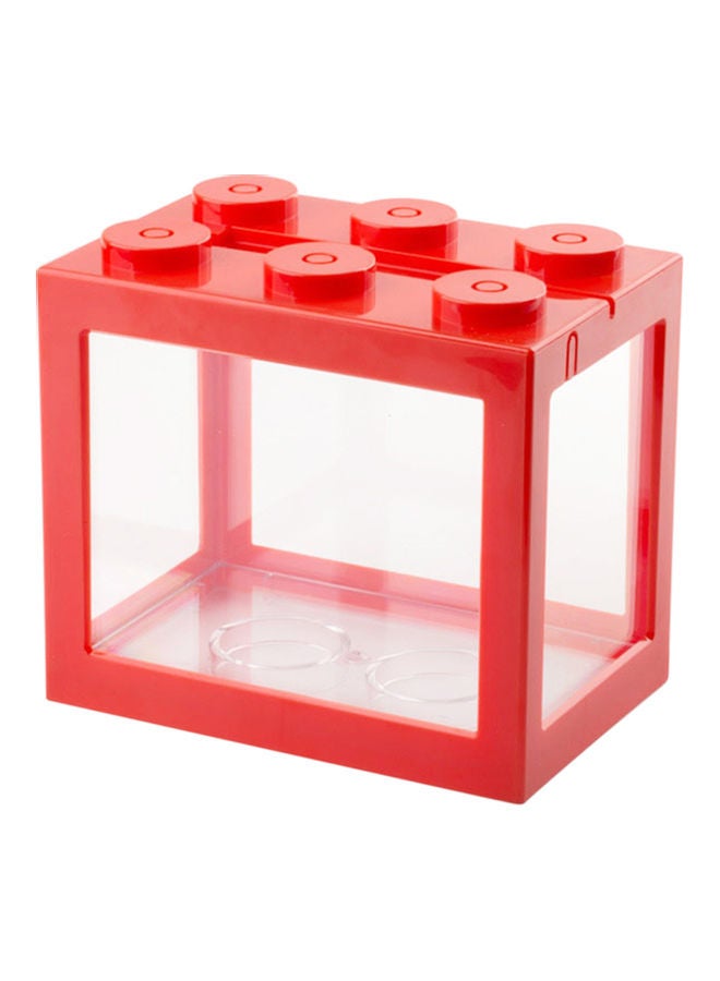 Mini Fish Aquarium Stackable Tank Red 12.00 x 8.00 x 10.50cm - Image 1