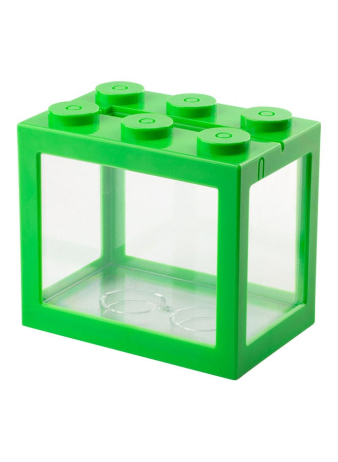 Mini Fish Aquarium Stackable Tank Green 12.00 x 8.00 x 10.50cm