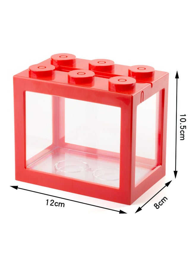 Mini Fish Aquarium Stackable Tank Red 12.00 x 8.00 x 10.50cm - Image 2