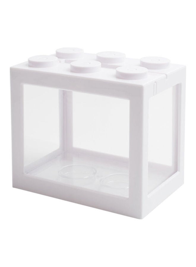 Mini Fish Aquarium Stackable Tank White 12.00 x 8.00 x 10.50cm - Image 1