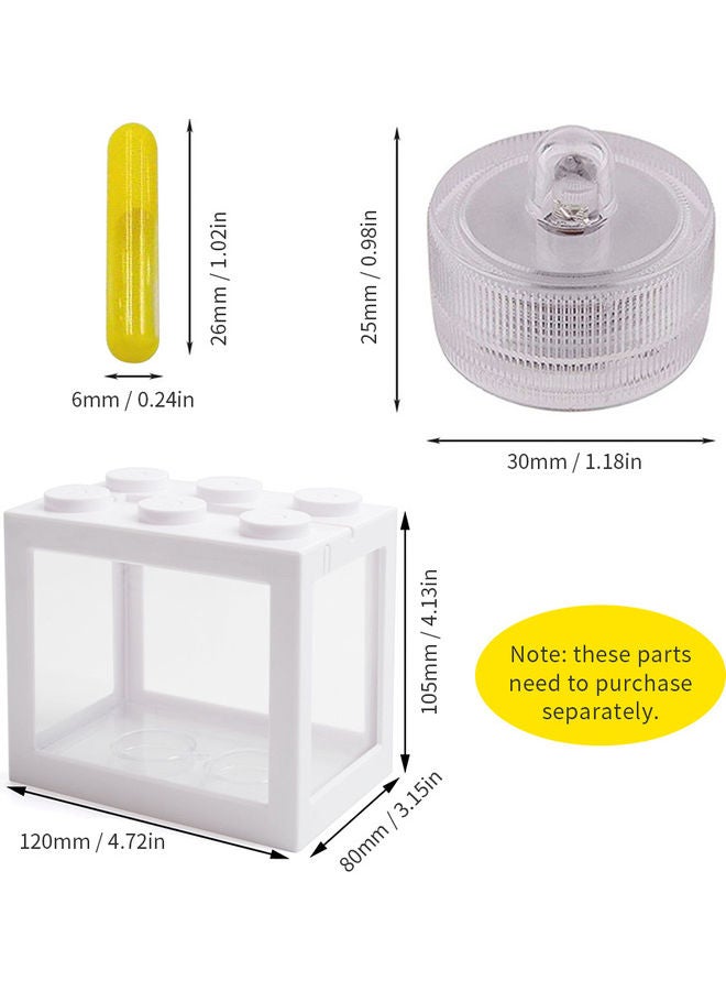 Mini Fish Aquarium Stackable Tank White 12.00 x 8.00 x 10.50cm - Image 2