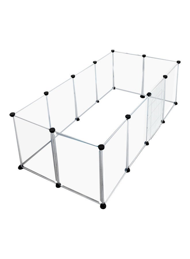 Portable Large Pet Play Exercise Pen With Door 12 Panel Transparent 53.00 x 6.00 x 38.00cm - Image 1
