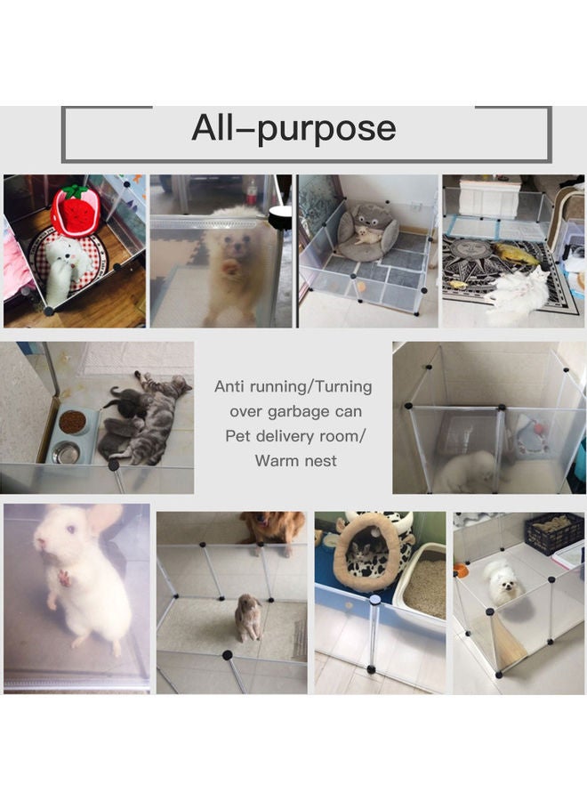 Portable Large Pet Play Exercise Pen With Door 12 Panel Transparent 53.00 x 6.00 x 38.00cm - Image 2