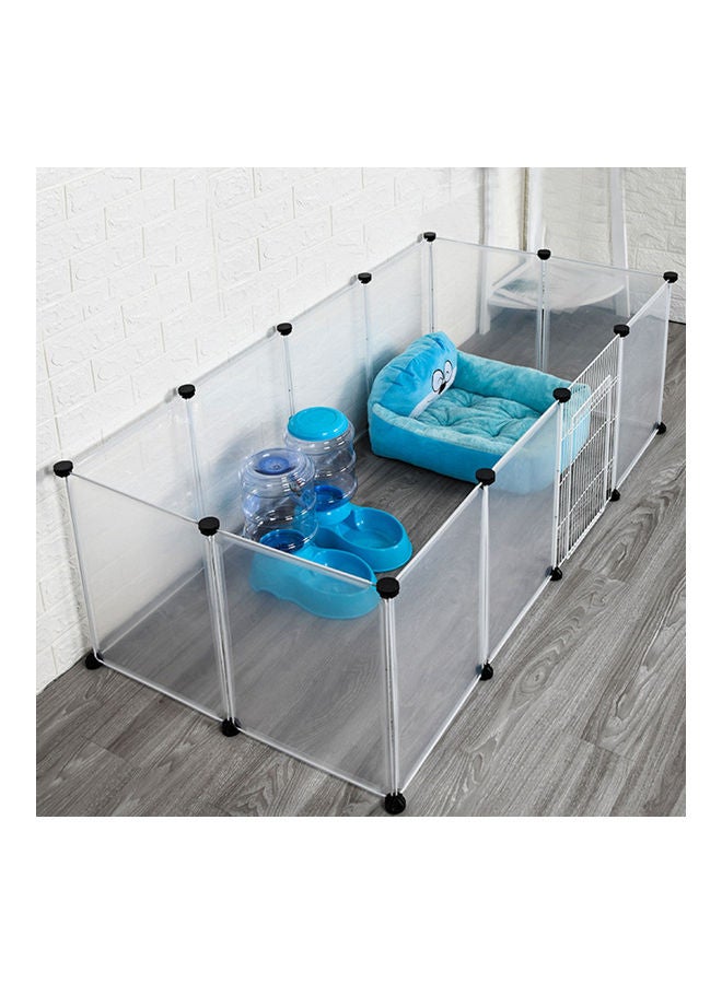 Portable Large Pet Play Exercise Pen With Door 12 Panel Transparent 53.00 x 6.00 x 38.00cm - Image 3
