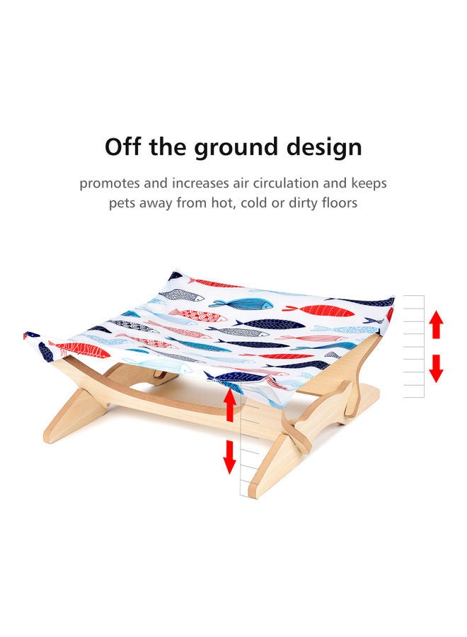 Hammock Elevated Pet Bed For Rabbit Cat Kitten Puppy Multicolour 16.14 x 16.14 x 7.28inch - Image 2