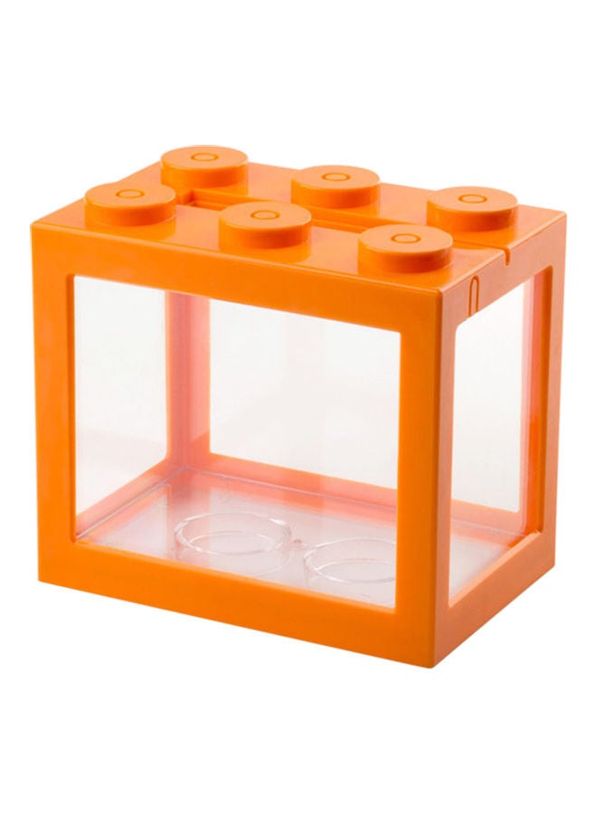 Mini Fish Aquarium Stackable Tank Orange 12.00 x 8.00 x 10.50cm - Image 1