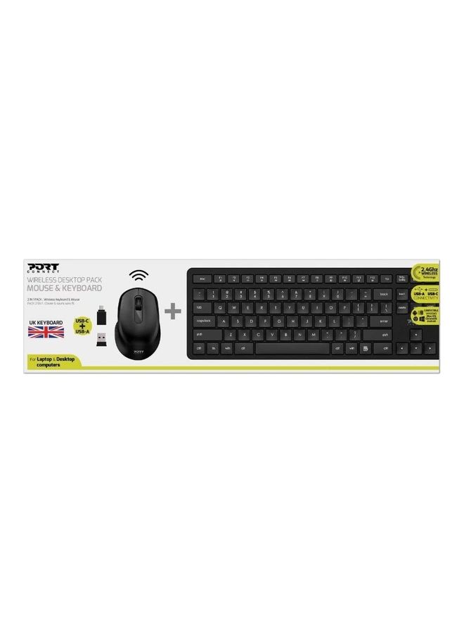 Port USB Keyboard With Wireless Mouse Black - Image 2