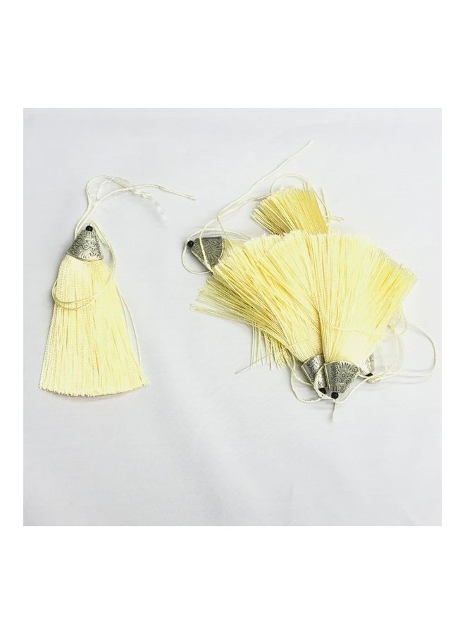 12-Piece Nylon Top Metal Cup Thread Tassels Beige 3inch - Image 2