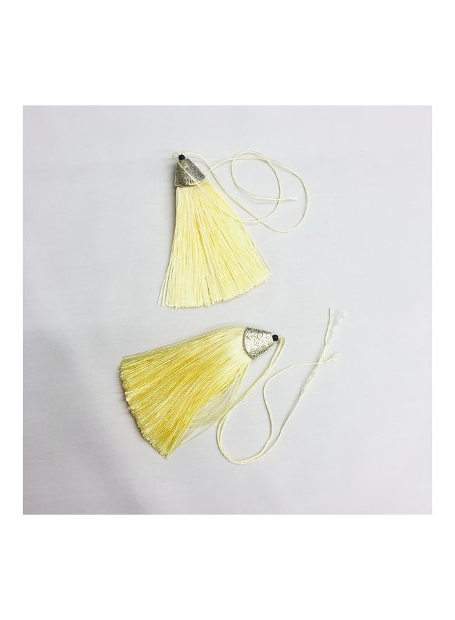 12-Piece Nylon Top Metal Cup Thread Tassels Beige 3inch - Image 3