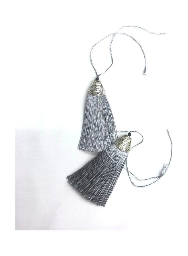 12-Piece Nylon Top Metal Cup Thread Tassels Grey 3inch - Image 3