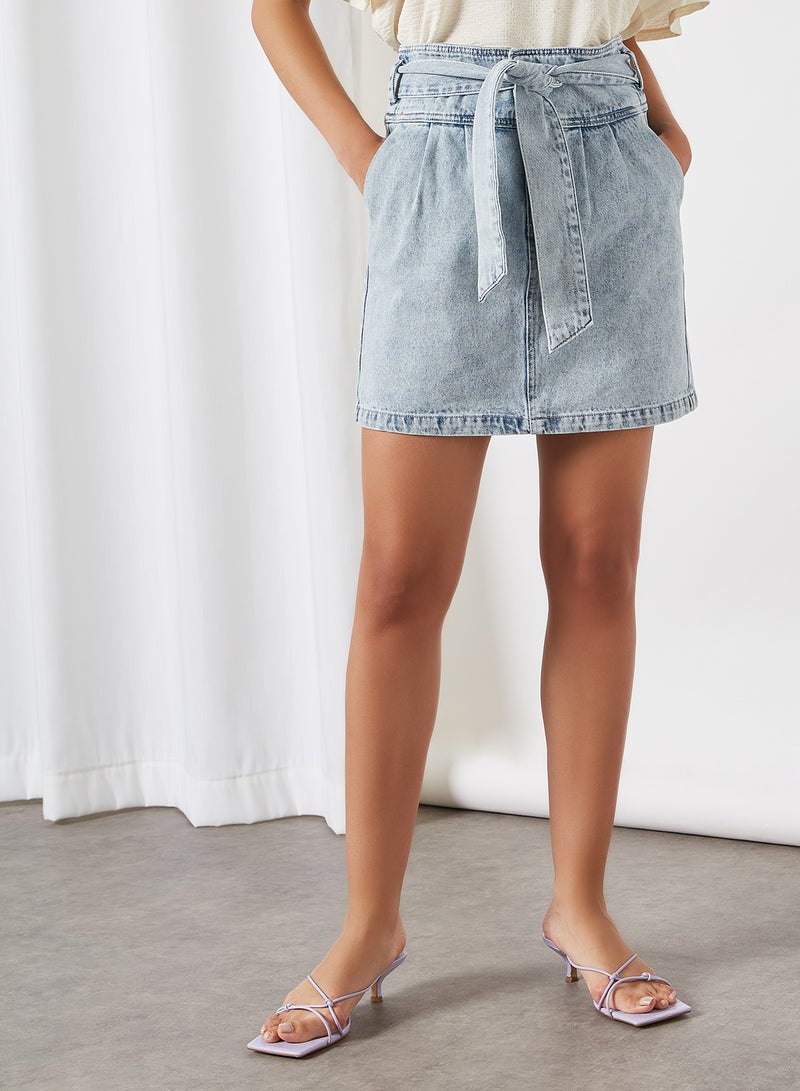 VERO MODA - High Waist Skirt Light Blue Denim - Image 1