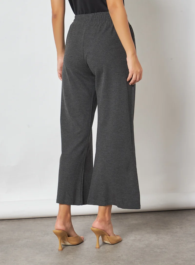 trendyol Wide Leg Knit Pants Anthracite