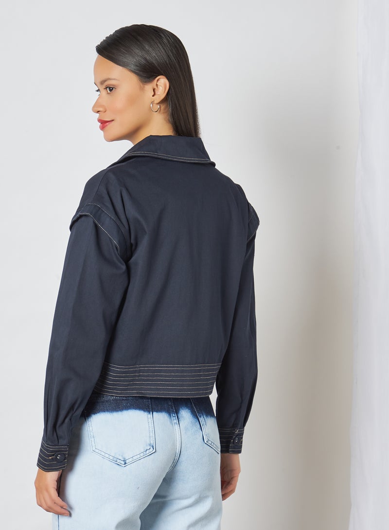 Extended Shoulder Jacket Navy - v1618567169/N45144985V_4