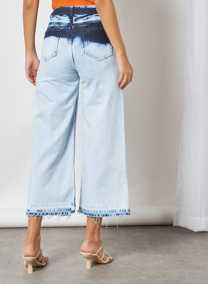 trendyol - High-Waist Wide Leg Jeans Blue - Image 1