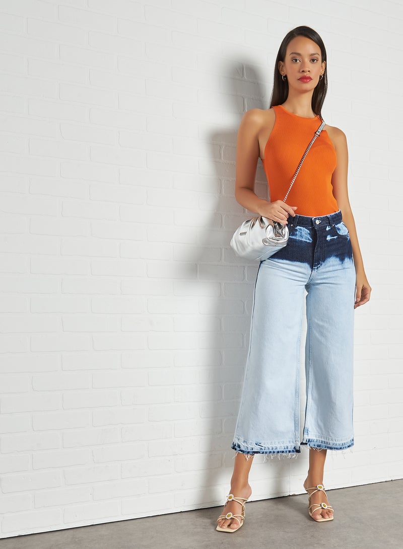 trendyol - High-Waist Wide Leg Jeans Blue - Image 1