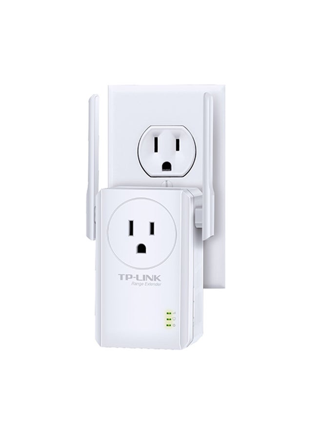 TP-LINK - 300Mbps Wi-Fi Range Extender With AC Passthrough 300 Mbps White - Image 1