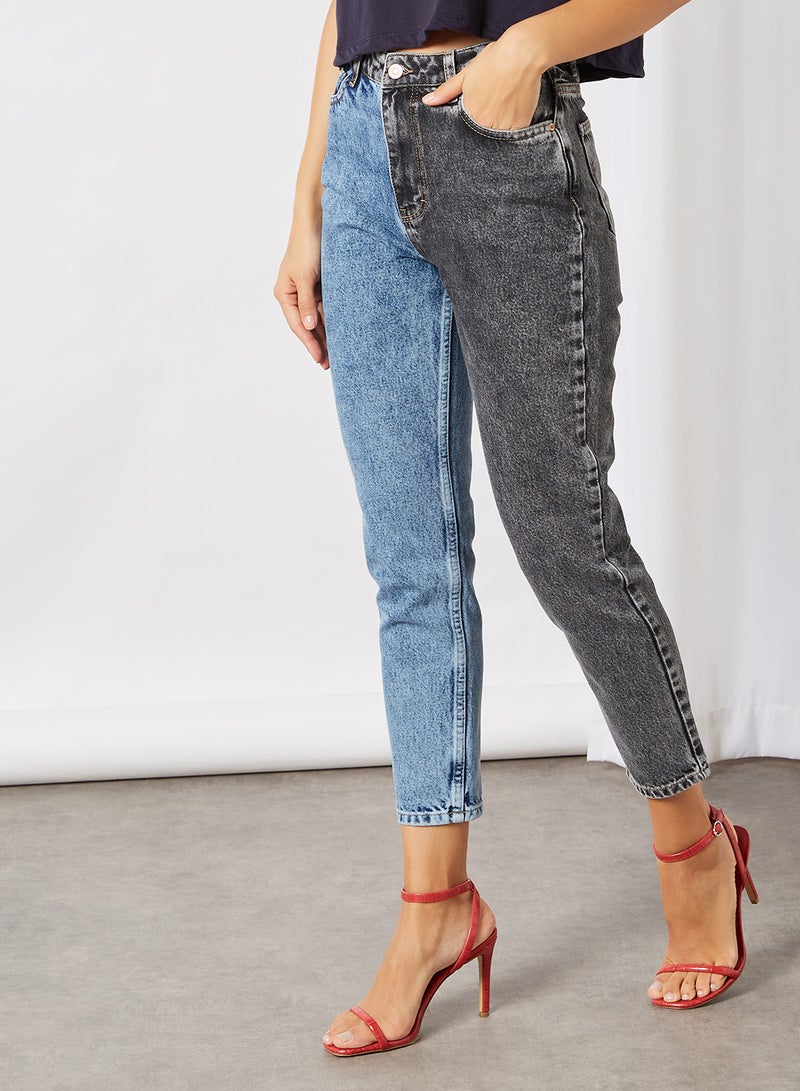 trendyol - Colourblock Denim Jeans Multicolour - Image 1