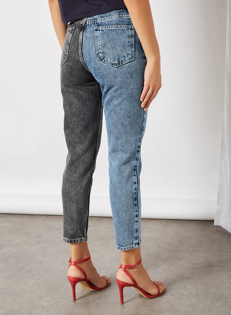 trendyol Colourblock Denim Jeans