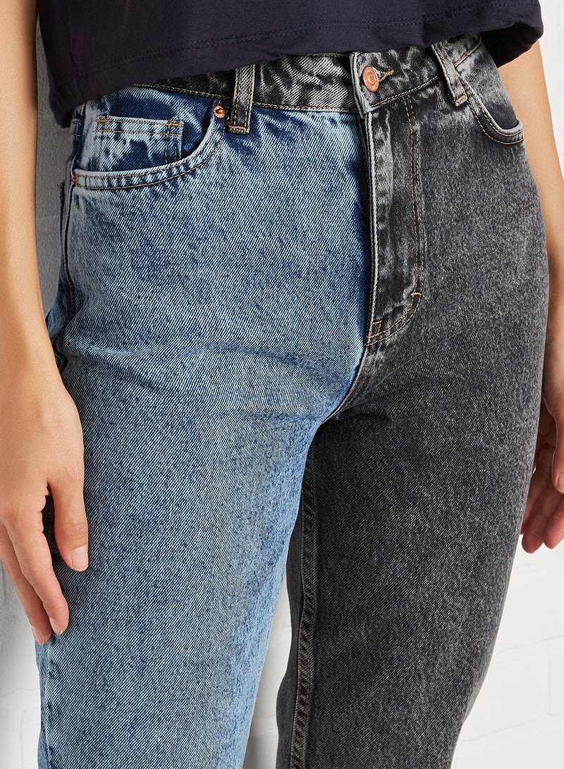 trendyol - Colourblock Denim Jeans Multicolour - Image 1