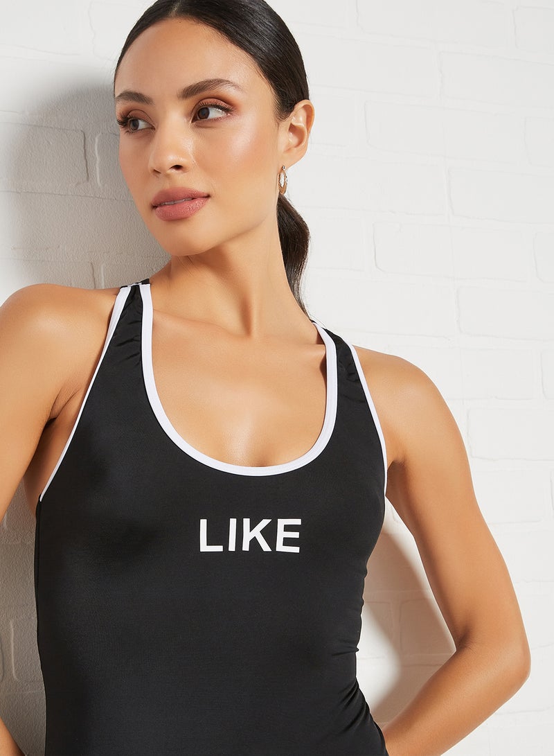 trendyol Contrast Trim Swimsuit Black  - Image 4