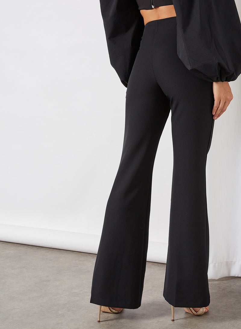 Button Detail Flared Pants Black - v1618568878/N45385060V_2