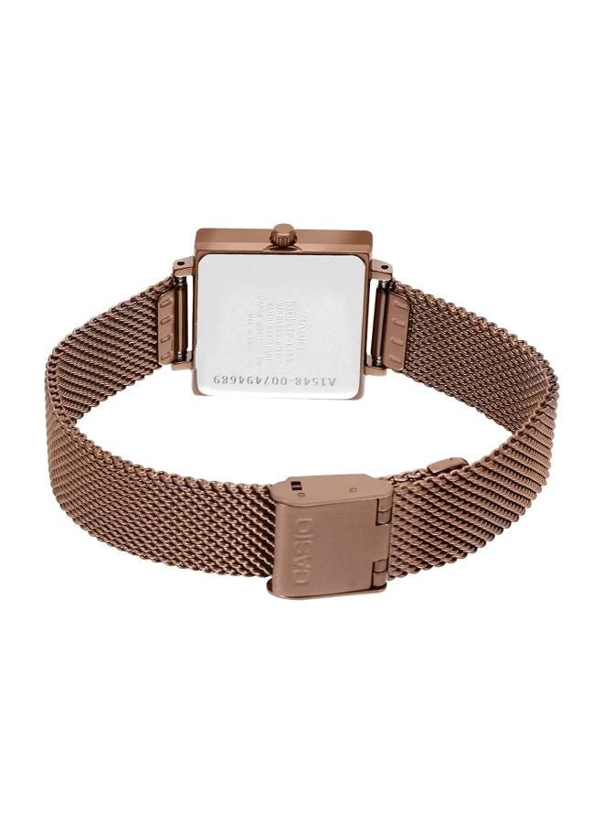 كاسيو ساعة يد بعقارب ومقاومة للماء طراز LTP-E155MR-9BDF للنساء - Image 2