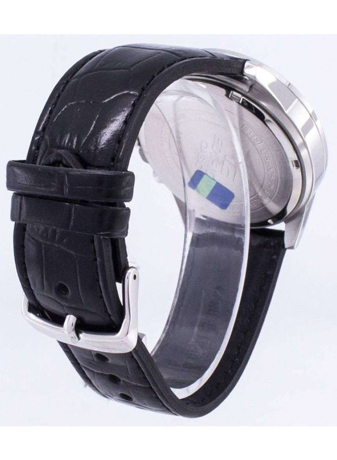 CASIO Men's Leather Analog Wrist Watch EFR-526L-1AVUDF - 49 mm - Black - Image 4