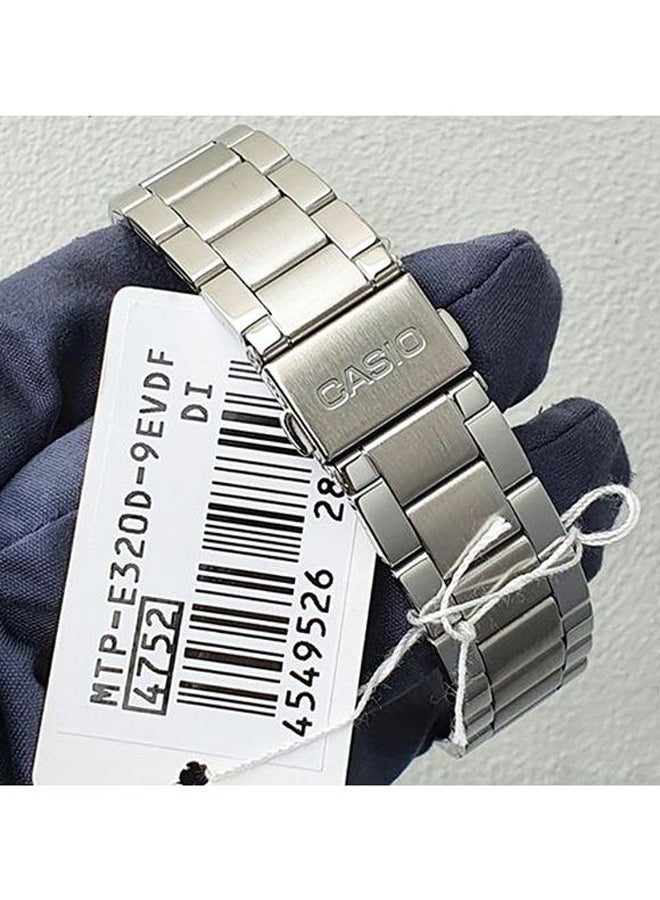 كاسيو ساعة يد بعقارب مقاومة للماء بسوار من الإستانلس ستيل طراز MTP-E320D-9E - قياس 47 مم - لون فضي للرجال - Image 5