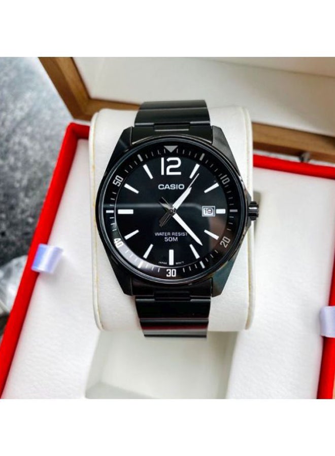 كاسيو ساعة يد بعقارب وسوار من الإستانلس ستيل طراز MTP-E170B-1B - قياس 40 مم - لون أسود للرجال - Image 2