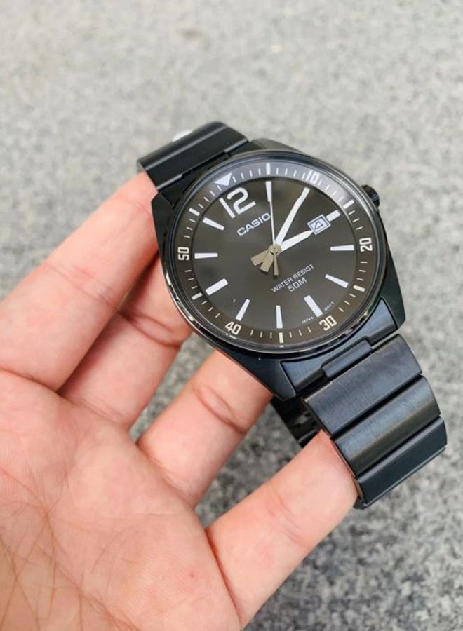 كاسيو ساعة يد بعقارب وسوار من الإستانلس ستيل طراز MTP-E170B-1B - قياس 40 مم - لون أسود للرجال - Image 4