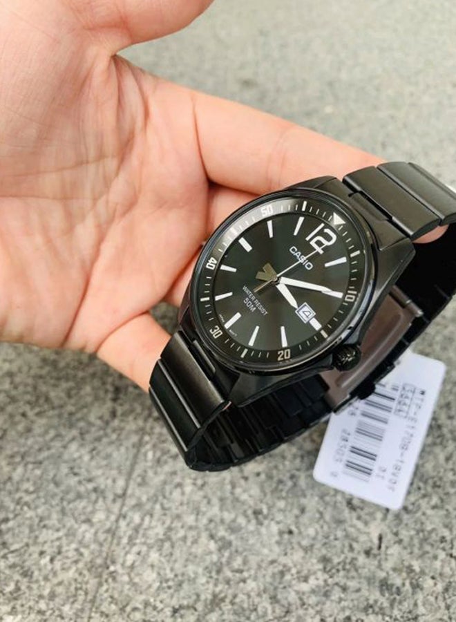 كاسيو ساعة يد بعقارب وسوار من الإستانلس ستيل طراز MTP-E170B-1B - قياس 40 مم - لون أسود للرجال - Image 5