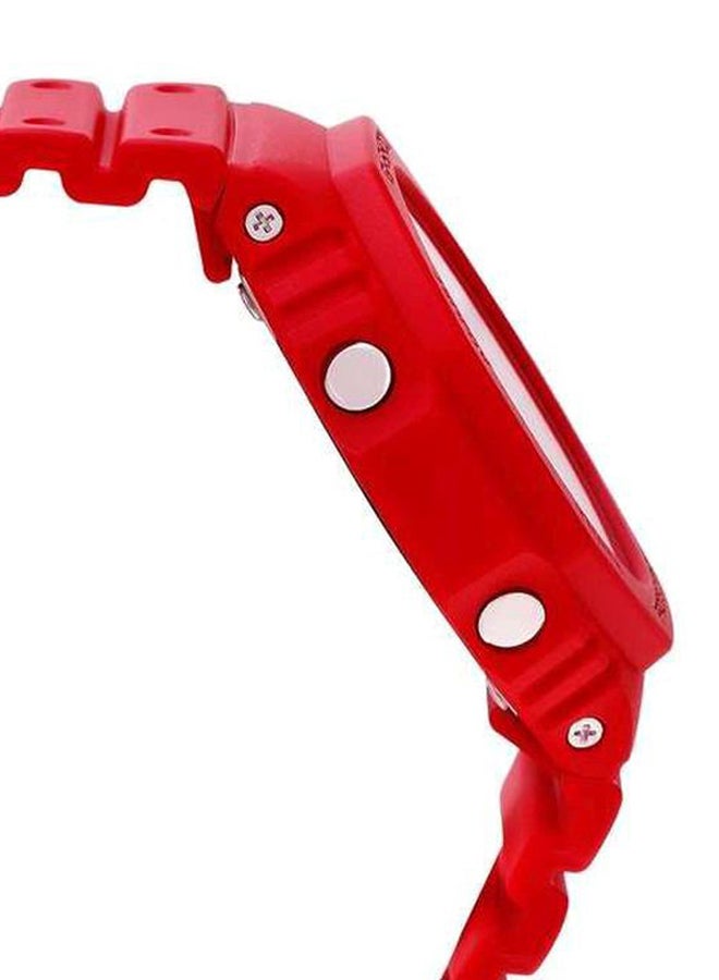 كاسيو ساعة يد بعقارب رقمية بسوار من الراتينج طراز Ga-2100-4ADR - قياس 49 مم - أحمر - Image 4