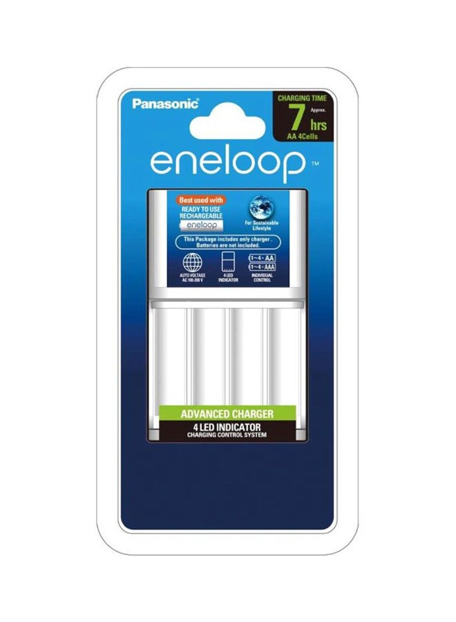 Panasonic 2000.0 mAh 3-Piece Individual Battery Charger And Rechargeable Battery Set White  - Image 2