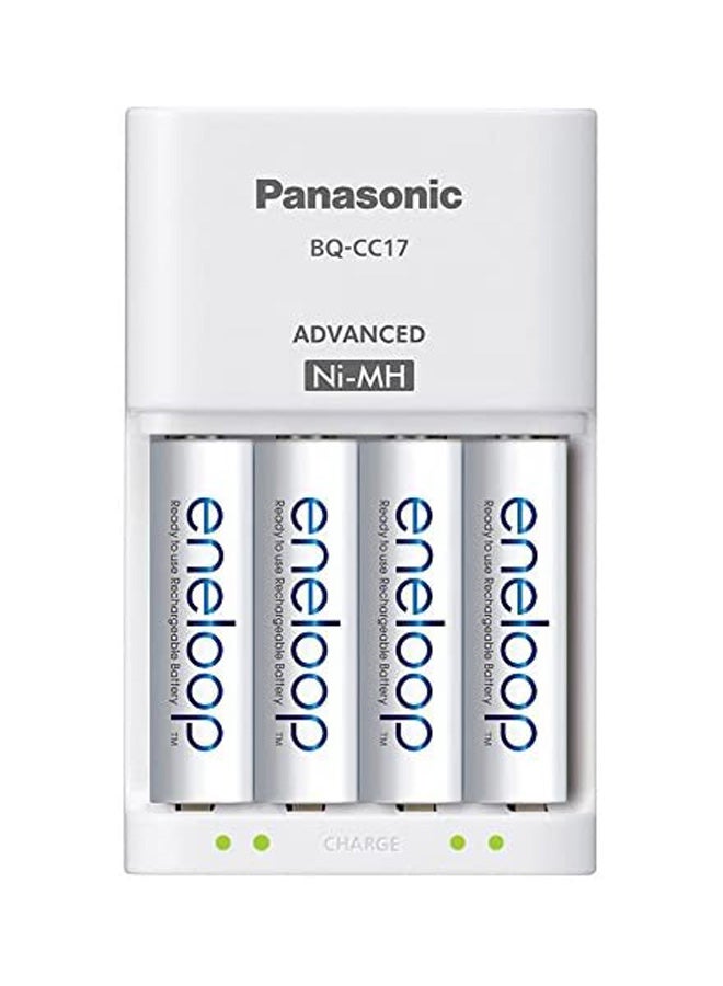 Panasonic 2000.0 mAh 3-Piece Individual Battery Charger And Rechargeable Battery Set White  - Image 3