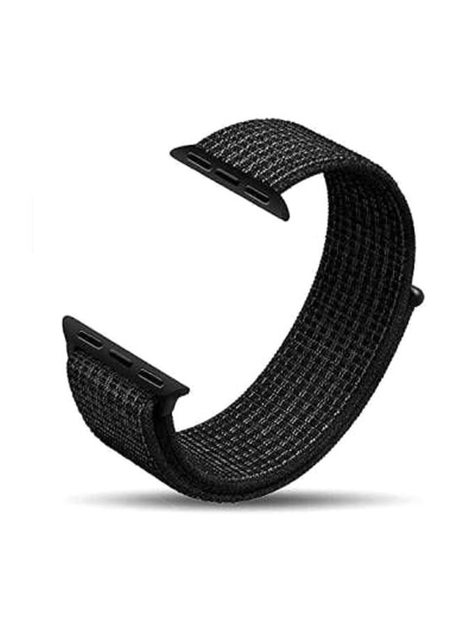 MARGOUN - Nylon Band for Apple Watch  49mm 45mm 44mm 42mm Compatible with iWatch Strap Series Ultra2/Ultra/8/7/6/5/4/3/2/1/SE/SE2 Black - Image 1