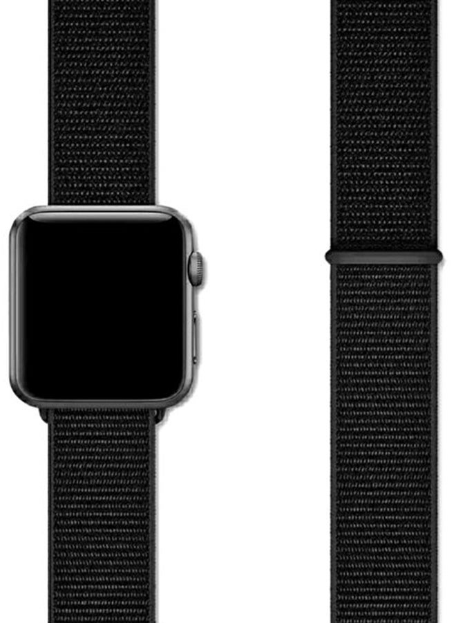 MARGOUN - Nylon Band for Apple Watch  49mm 45mm 44mm 42mm Compatible with iWatch Strap Series Ultra2/Ultra/8/7/6/5/4/3/2/1/SE/SE2 Black - Image 1