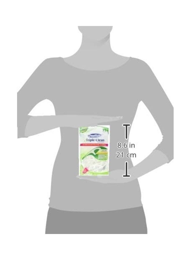 Dentek - 75-Count Triple Clean Floss Picks White 75grams - Image 1