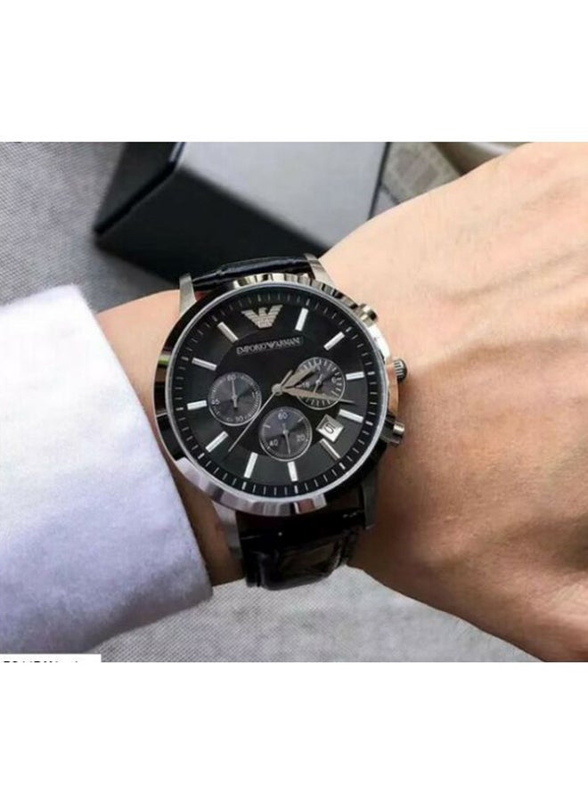 EMPORIO ARMANI - Men's Renato Water Resistant Analog Watch AR2447 - 43 mm - Black - Image 1