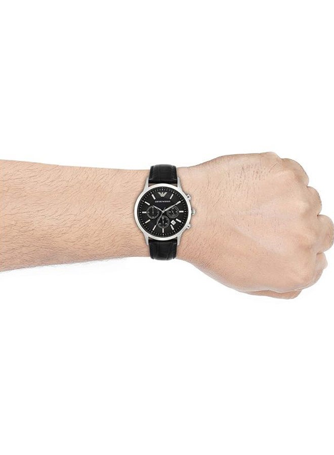 EMPORIO ARMANI - Men's Renato Water Resistant Analog Watch AR2447 - 43 mm - Black - Image 1