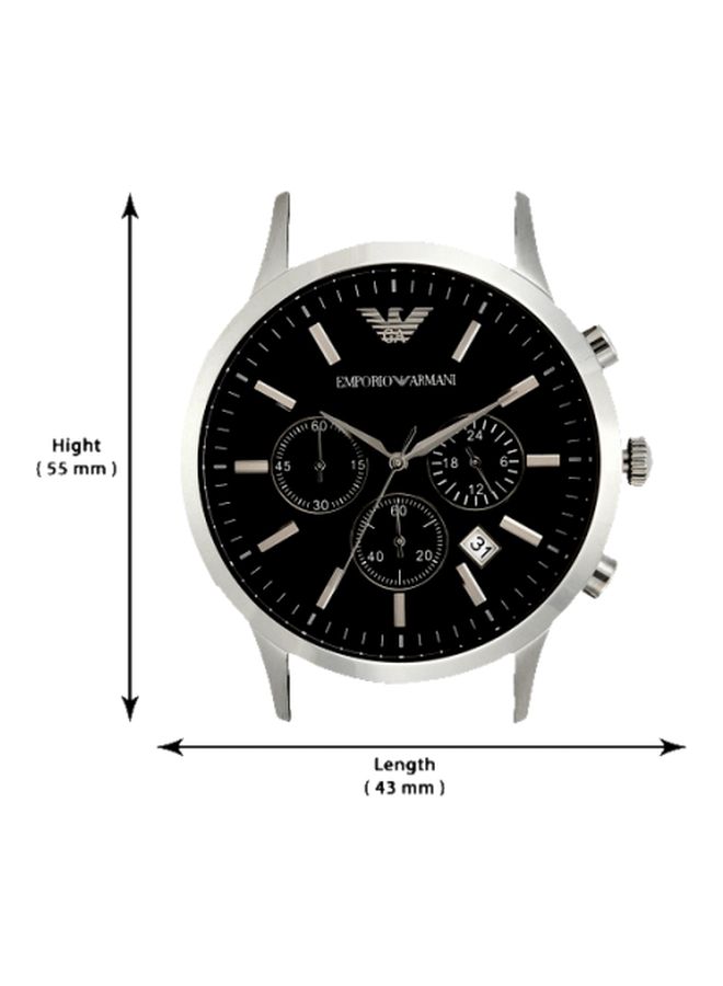 EMPORIO ARMANI - Men's Renato Water Resistant Analog Watch AR2447 - 43 mm - Black - Image 1