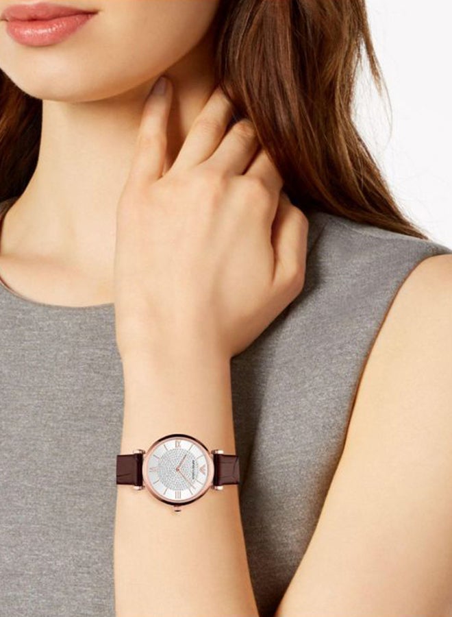 EMPORIO ARMANI Women's Gianni T Bar Water Resistant Analog Watch AR11269 - 32 mm - Brown  - Image 5