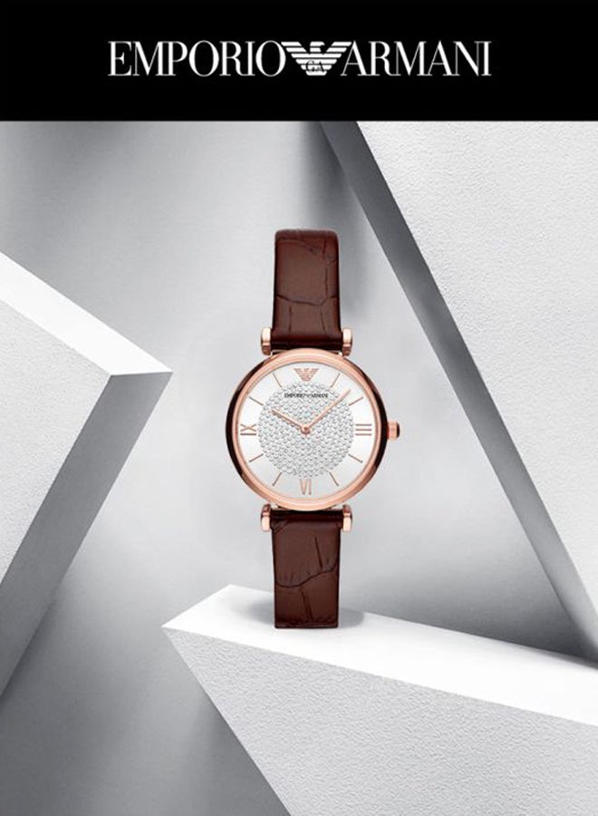 EMPORIO ARMANI - Women's Gianni T Bar Water Resistant Analog Watch AR11269 - 32 mm - Brown - Image 1