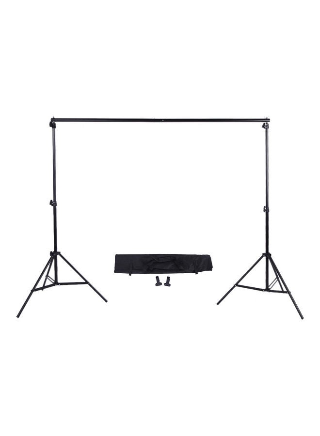 6-Piece Adjustable Photography Background Stand With Crossbar And Clamp Kit Black - Image 3