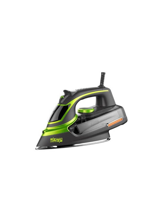 DSP Steam Iron Self-cleaning Ceramic Coating Board Safely Cut 2000 Watt kd1004-A-082 Black/Green - Image 1