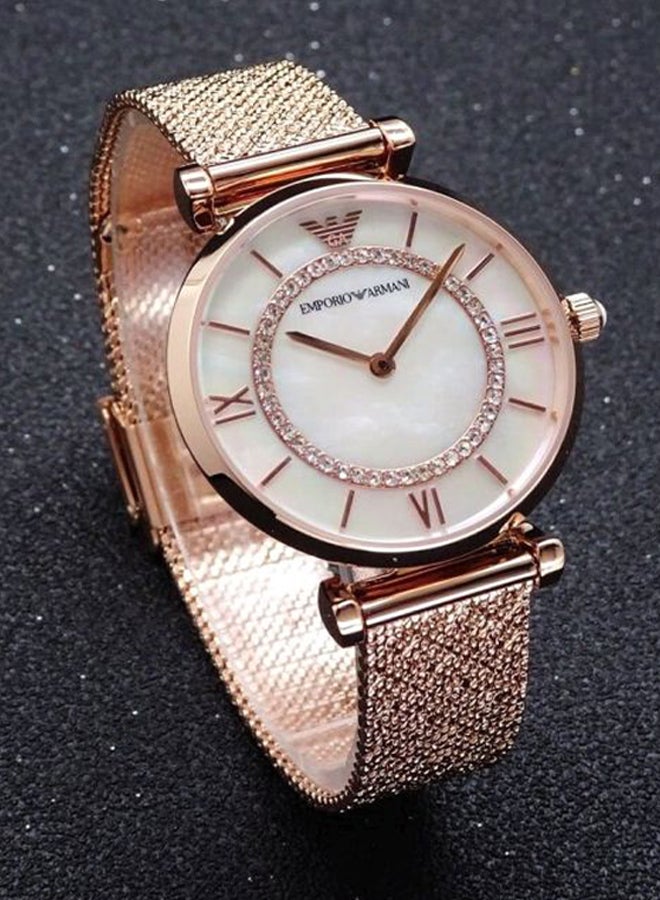 EMPORIO ARMANI - Women's Gianni T-Bar Analog Watch AR11320 - 32 mm - Rose Gold - Image 1