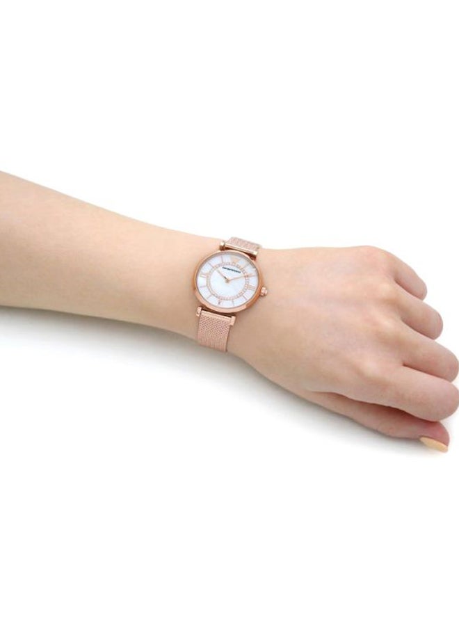 EMPORIO ARMANI - Women's Gianni T-Bar Analog Watch AR11320 - 32 mm - Rose Gold - Image 1