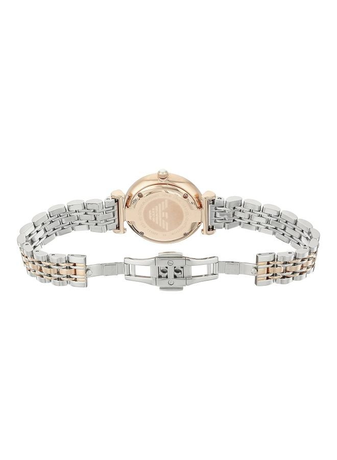 EMPORIO ARMANI - Women's Gianni T-Bar Water Resistant Analog Watch AR1926 - 32 mm - Silver/Gold - Image 1