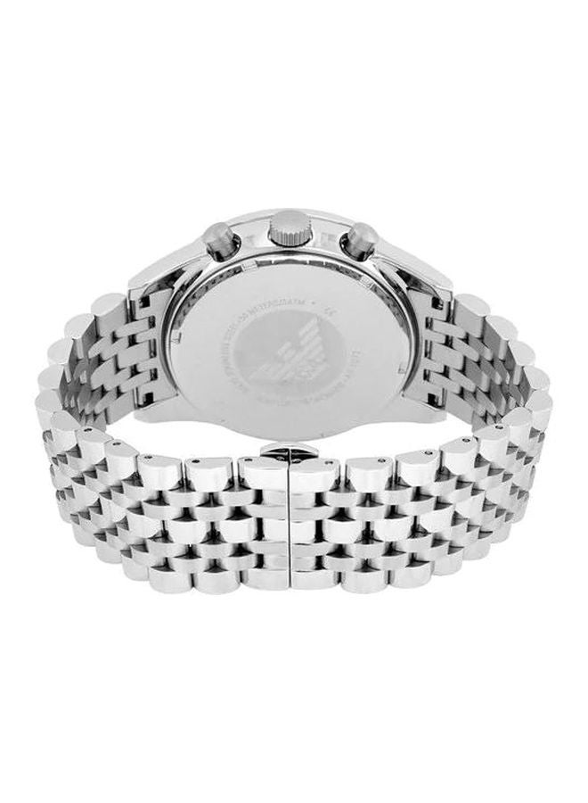 امبوريو ارماني ساعة يد كرونوغراف مقاومة للماء طراز AR6072 - مقاس 46 مم - لون فضي للرجال - Image 4