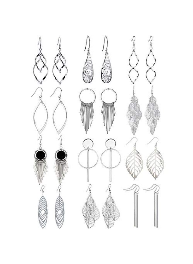 Venianus 12-Pairs Drop Dangle Earrings Set - Image 1